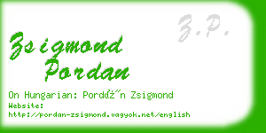 zsigmond pordan business card